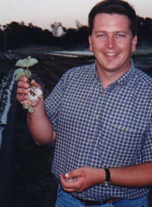 Eric Waldo With Bare-Root Strawberry